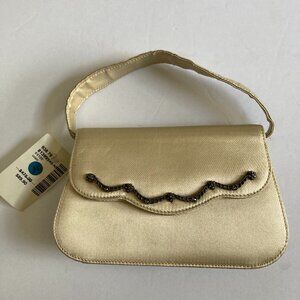 JUDITH JACK SMALL GOLD EVENING BAG WITH SILVER & MARCASITE DESIGN. Italy. New